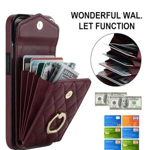 iPhone 16 Pro Max Quilted Wallet Case w/ Crossbody Strap